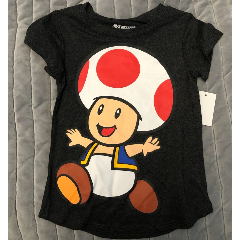 Girls Super Mario Mushroom Man T-Shirt Size Small NWT B2